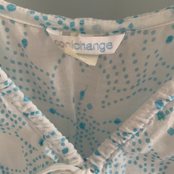 Cool change size large white blue sequin cover-up - Picture 2 of 4